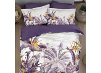 Постельное белье сатин 3D First Choice - Palm Garden Purple (Турция), евро